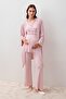 Long Sleeve Lace Lycra Viscose Maternity Dressing Gown Pajama Set
