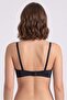 Women's Black Laser Cut Gathering Bra - 3