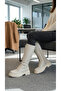 Low Heeled Zippered Below the Knee Plain Lace-Up Women's Boots - 7