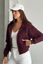 Metal Zipper Hooded Crop Sweatshirt with Hidden Pocket Cardigan