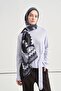 Vera Patterned Norena Wool Shawl Navy Blue - 3