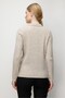 Women's Polo Collar Full Hair Braided Sweater V.Beige - 4