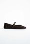 Vera Genuine Leather Women's Ballerina Shoes with Round Toe Buckle Casual Model