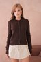 Basic Ribbon Button Detailed Hair Braided Knitwear Cardigan Aw25Hi0066