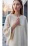 Ges Kol, Stylish Cardigan with Double Brooches (Pancho) and Hidden Buttons - 2
