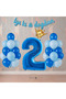 Bal10 Blue Color Themed Numbered Birthday Party Set Age-2