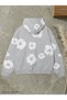 (Unisex)Oversize Hoodie- 3D Puff Fluffy Floral Printed Cotton 3-Thread - 2