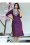 Purple Art Silk Embroidered Straight Kurti - PMM18254 | Purple-Size:S-36-Inches