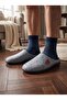 Men's Gray Patterned Closed Toe House Slippers Comfortable Soft Sole 16721 - 4