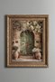 Green Door under Begonviller - Vintage Patterned Painting - Thick Model