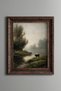 Cow on the Misty Lake Shore - Vintage Patterned Painting - Thick Model