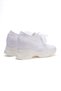 Women's White Lace High Wedge Heel Bridal Sneaker - 2