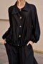 Jakarli Standing Collar, Gold Buttoned Thin Bomber Jacket Shirt Per9775