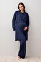 Long Sleeve Lycra Viscose Maternity Dressing Gown Pajama Set - 2