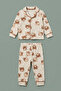 Brown Teddy Bear Patterned Baby Boy Pajama Set