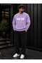 Men's Man Typography Printed Crew Neck Regular Fit Men's Tracksuit Set / Black Straight-Leg Bottom