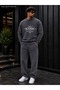 Men's Iconic Studio Mountain Printed Crew Neck Regular Fit Men's Tracksuit Set / Straight Leg Bottom