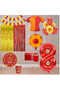 Rönesans 8 Year Old Yellow Red Themed Fan Luxury Birthday Party Set