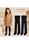 Unisex Baby Kids Cotton Plain Pantyhose 2-Pack Black – Navy Blue 0-11 Years