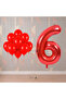 Bal10 6 Year Old Red Themed Birthday Party Set