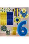 Best 6 Year Old Yellow Navy Blue Themed Fan Luxury Birthday Party Set