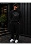 Men's Wilderness Mountain Printed Crew Neck Regular Fit Men's Tracksuit Set / Straight Leg Bottom