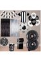Bal10 8 Years Old Black and White Themed Fan Luxury Birthday Party Set