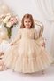 Girl's Evening Dress 3D Floral Long Sleeve Tulle Birthday Wedding Party Dress 2-6 Years - 2