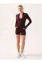 Motion Zippered Jacket with Snap Buttons, Burgundy - 7