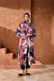 Single Kaftan Pareo with Cubist Pattern on the Tesettur Swimsuit