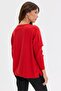 Women's V-Neck Low Sleeve Slit Wool Sweater Coral - 5
