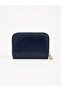 Women's Gold Detailed, Stylish and Convenient Multi-Compartment Wallet in Navy Blue - 3