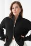 High Neck Double-Way Zipper Off-Shoulder Oversize Long Sleeve Knitwear Cardigan Aw26Hi0023 - 2