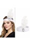 White Feathered Retro Charleston Hairband - 70-80-90S Party Crown (K0)