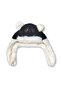 1-3 Years Old Boy's Plush Fleece Lined Winter Beanie with Figure and Tie-Down Feature at the Neck - 3