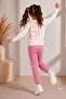 Girl's Heart Patterned School Daily Tracksuit Set Esf7035 - 4