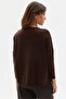 Women's V-Neck Low-Sleeve Slit Wool Sweater M.Brown - 3