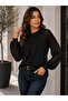 Timeless Elegance - Women's Half Turtleneck Ribbed Viscose Blouse - 2