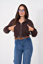 Short Kangaroo Pocket Zippered Three-Yarn Sweatshirt - 6