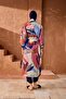Single Kaftan Pareo with Cubist Pattern on the Tesettur Swimsuit - 4