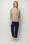 Women's V-Neck Low-Sleeve Slit Wool Sweater K.Beige