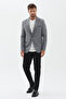 Gedson Men's Black-Grey Linen Look Slim Fit Slim-Fit Spring-Summer Sports Blazer Jacket - 3
