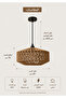 Ultraqi Modern Brown Woven Single Pendant E27 Geometric Design – 24 cm Diameter - 3
