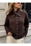 High Neck Snap Button Soft Textured Oversize Long Sleeve Knitwear Cardigan Aw26Hi0024