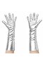 Silver Color under Elbow Luxury Satin Gloves 40 cm (K0) - 2
