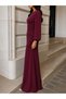 New Season Stylish and Casual Women's Deep Neckline Long Sleeve Diver Maxi Dress - 2