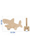 Wooden Shark Toy Natural Handmade Paintable Educational Toy + 6-Piece Paint Set Gift - 5