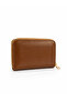 Women's Gold Detailed, Stylish and Convenient Multi-Compartment Wallet, Matte Brown - 3