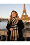Cambridge |   Women's Winter Shawl Scarf 50X190 cm |   Oversize Plaid Patterned Thick Soft Tassel Shoulder Shawl - 8