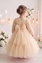Girl's Evening Dress 3D Floral Long Sleeve Tulle Birthday Wedding Party Dress 2-6 Years - 6